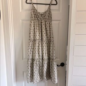 Natural Life Cream and Brown Cotton Boho Dress